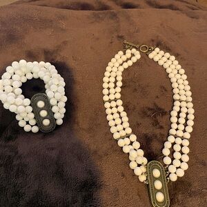 French Kande necklace and bracelet set.